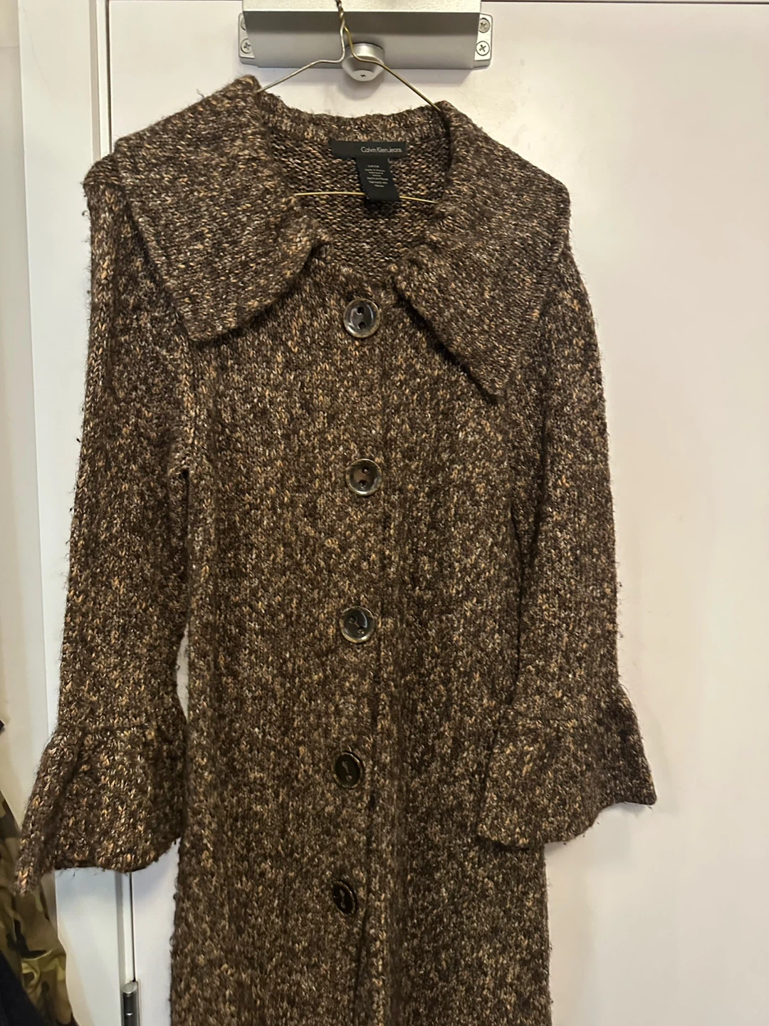Calvin Klein Jeans Brown Knit Cotton coat - photo 2