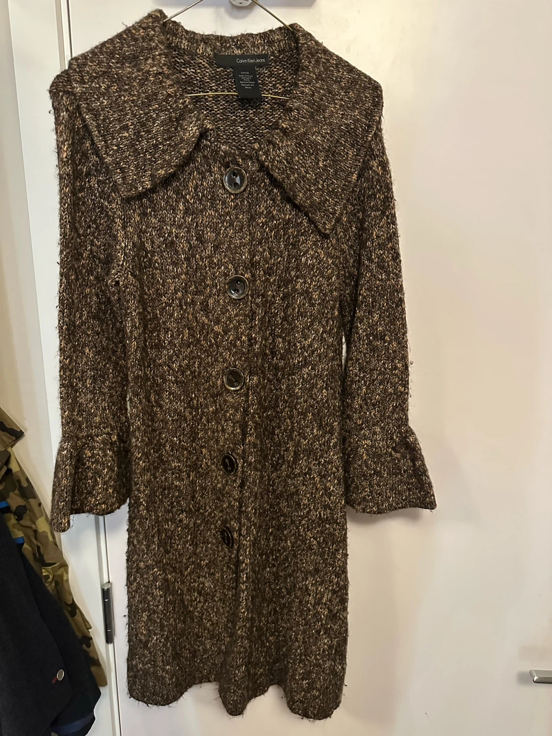 Calvin Klein Jeans Brown Knit Cotton coat - photo 4