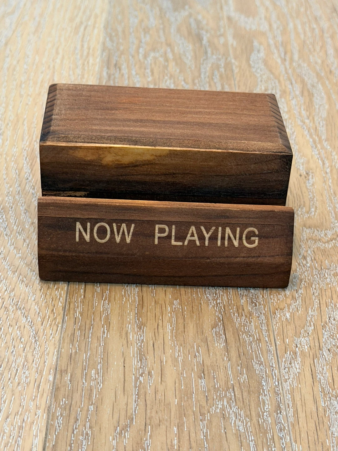 Wooden "Now Playing" Display Stand for Vinyl