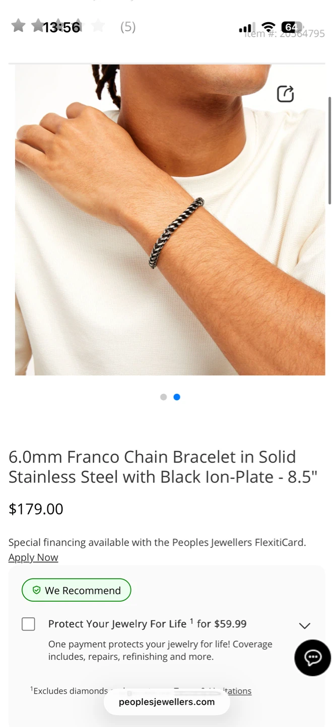 Men’s Chain Bracelet in Solid Stainless Steel - 8.5"