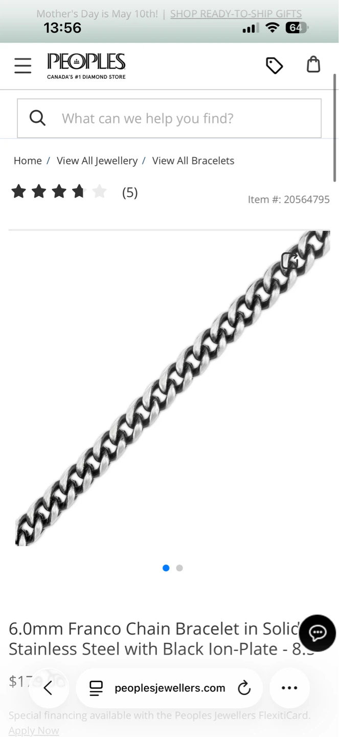 Men’s Chain Bracelet in Solid Stainless Steel - 8.5" - photo 2