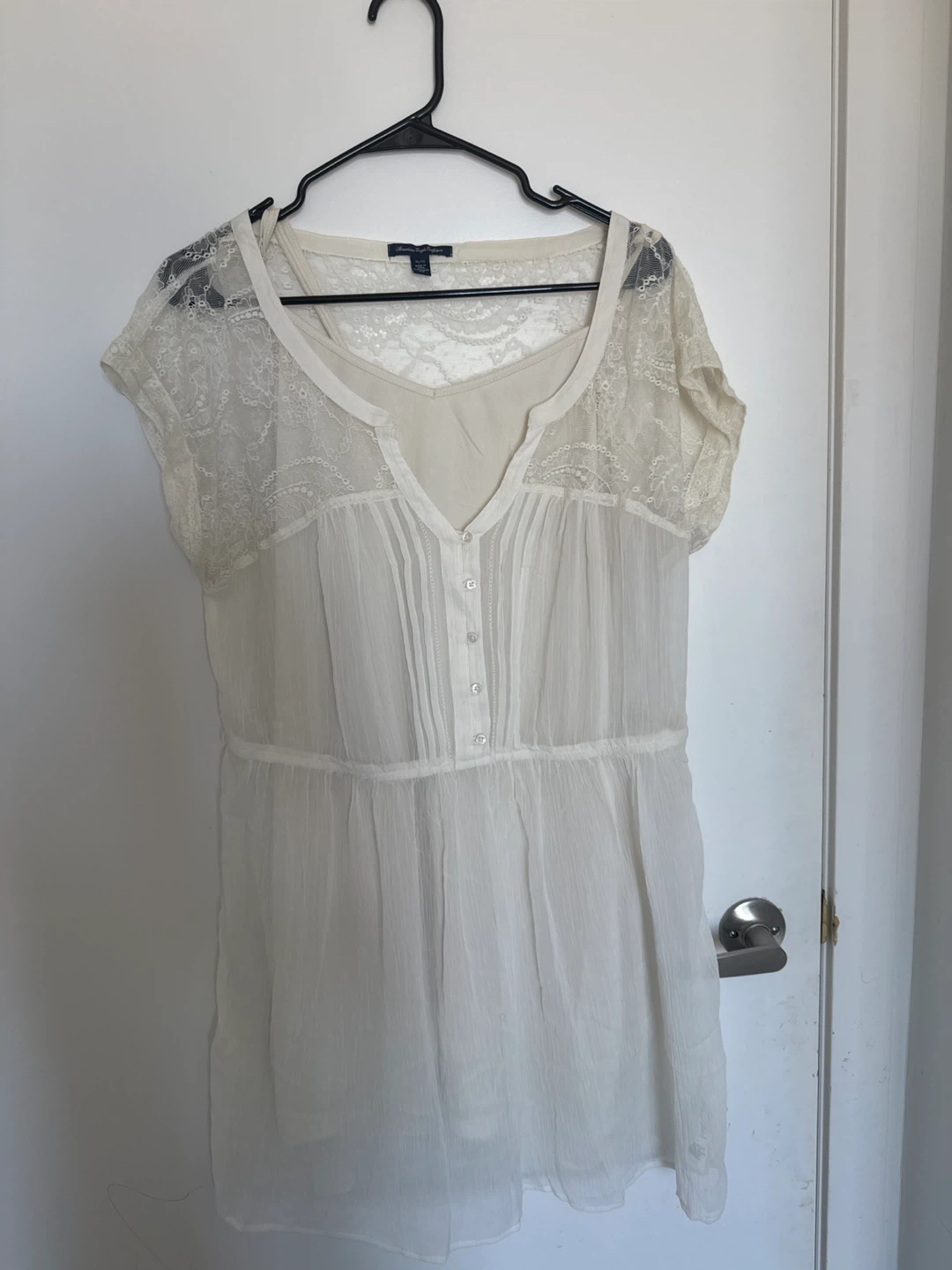 American Eagle Outfitters Lace Trim Tunic Top XL/TG