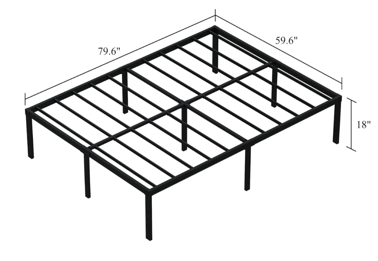Black Metal Queen Size Bed Frame