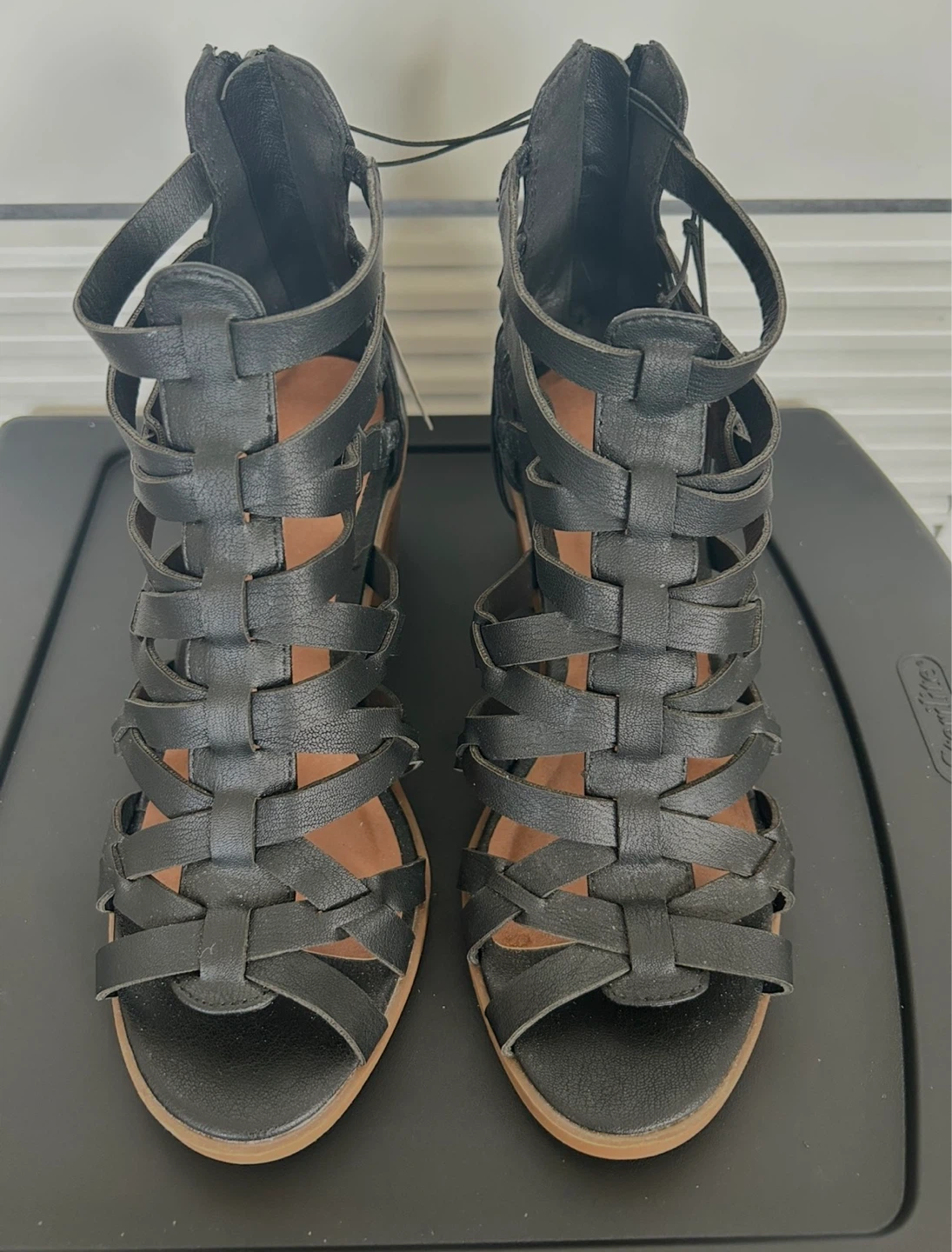 George Black Gladiator Sandals Size 6