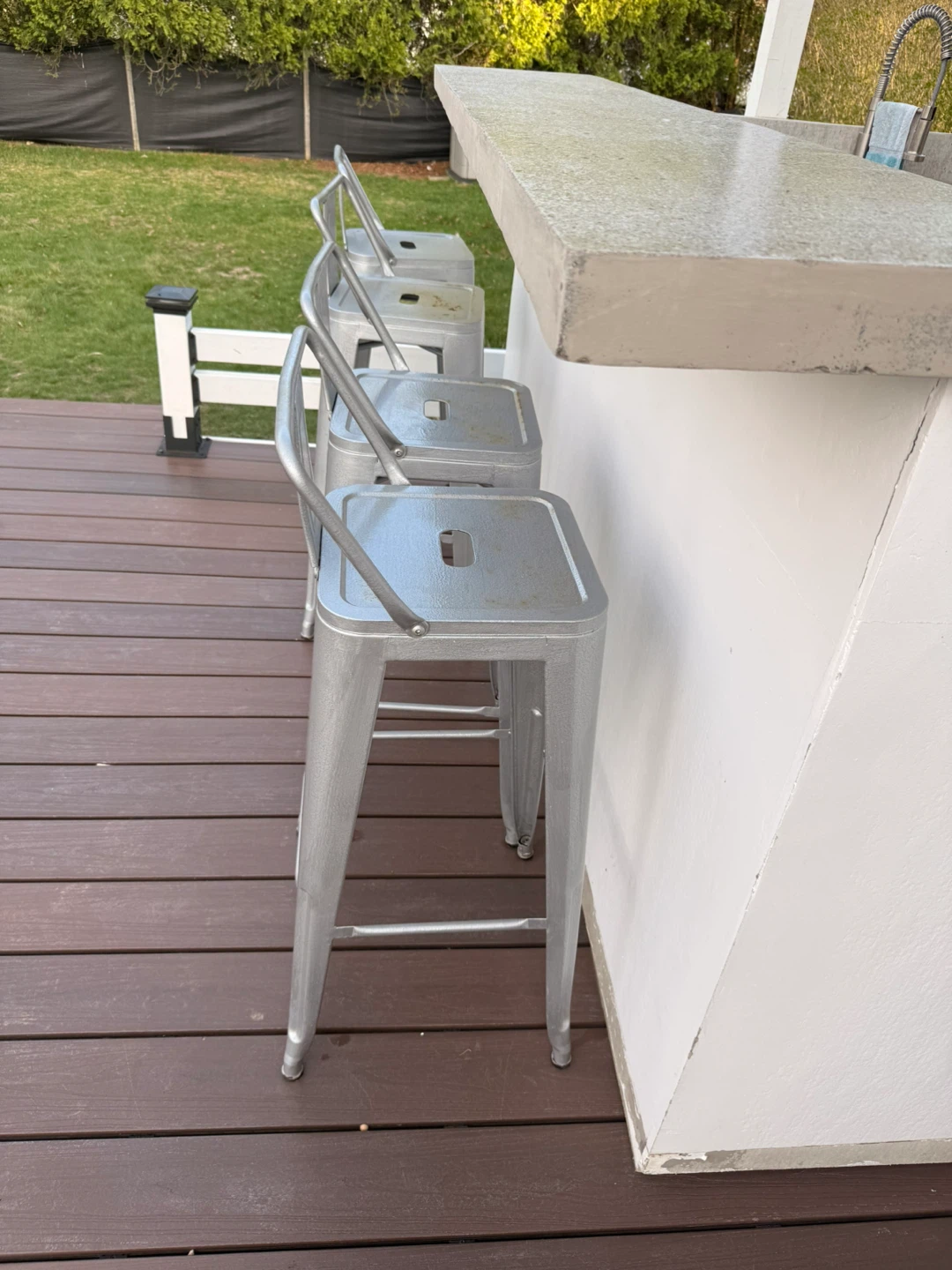 Silver Metal Bar Stools (Set of 4) - photo 2
