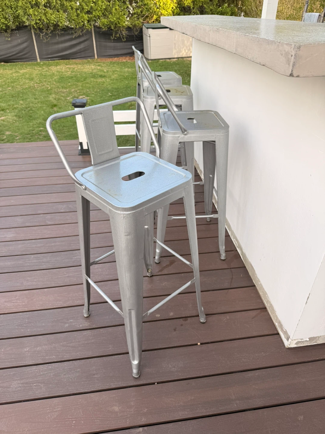 Silver Metal Bar Stools (Set of 4)