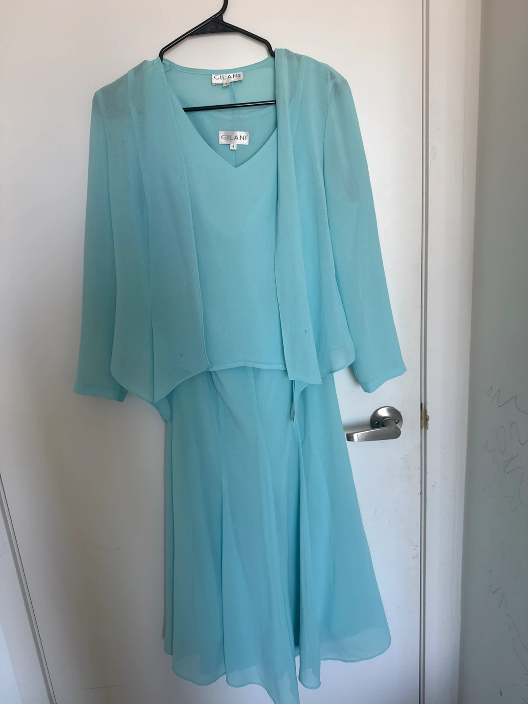 Gilani Women's Blue Dress with Matching Jacket Size 8