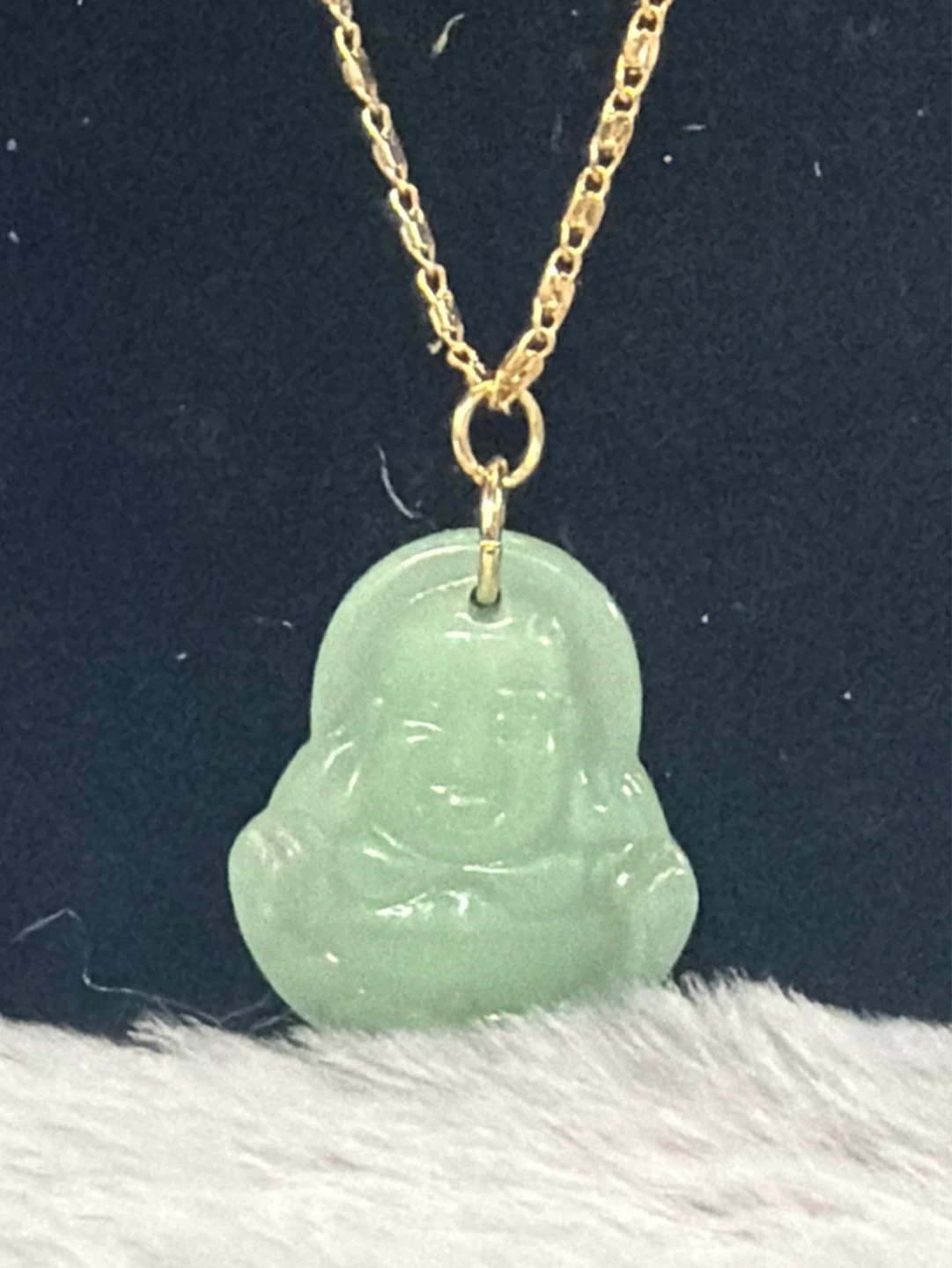 Jade Laughing Buddha Pendant Necklace - photo 2