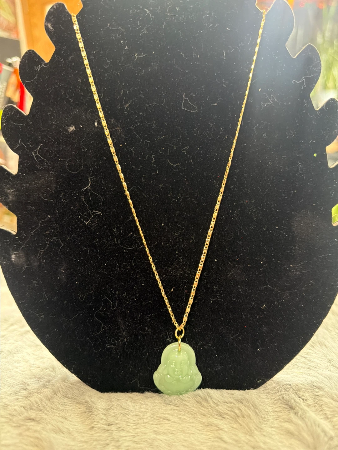 Jade Laughing Buddha Pendant Necklace