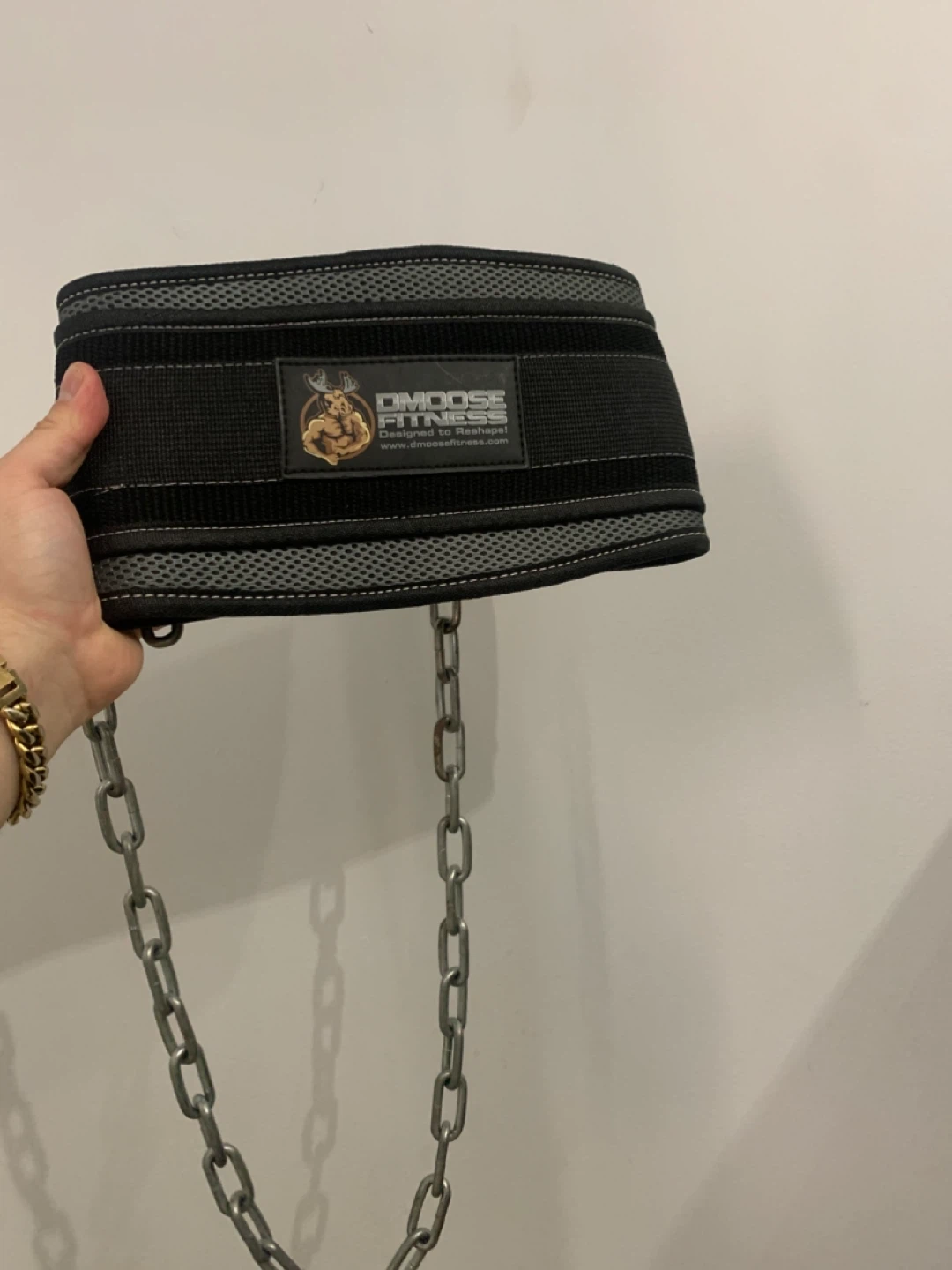 DMoose Fitness Weightlifting Belt with Chain