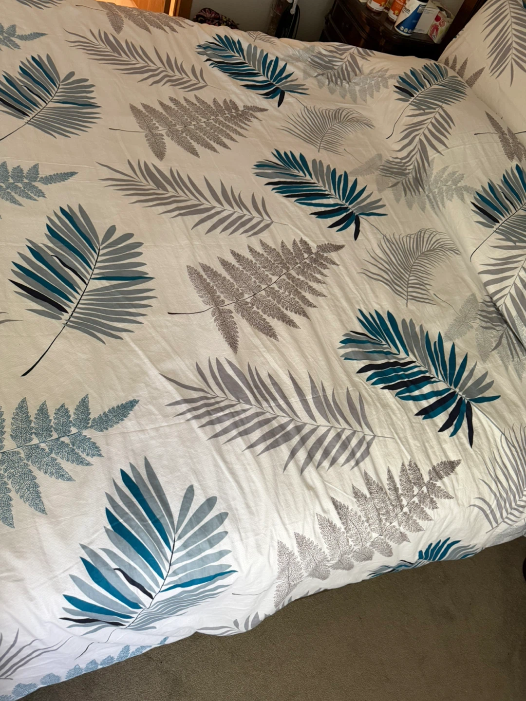 King size duvet Set with Leaf Pattern - photo 2