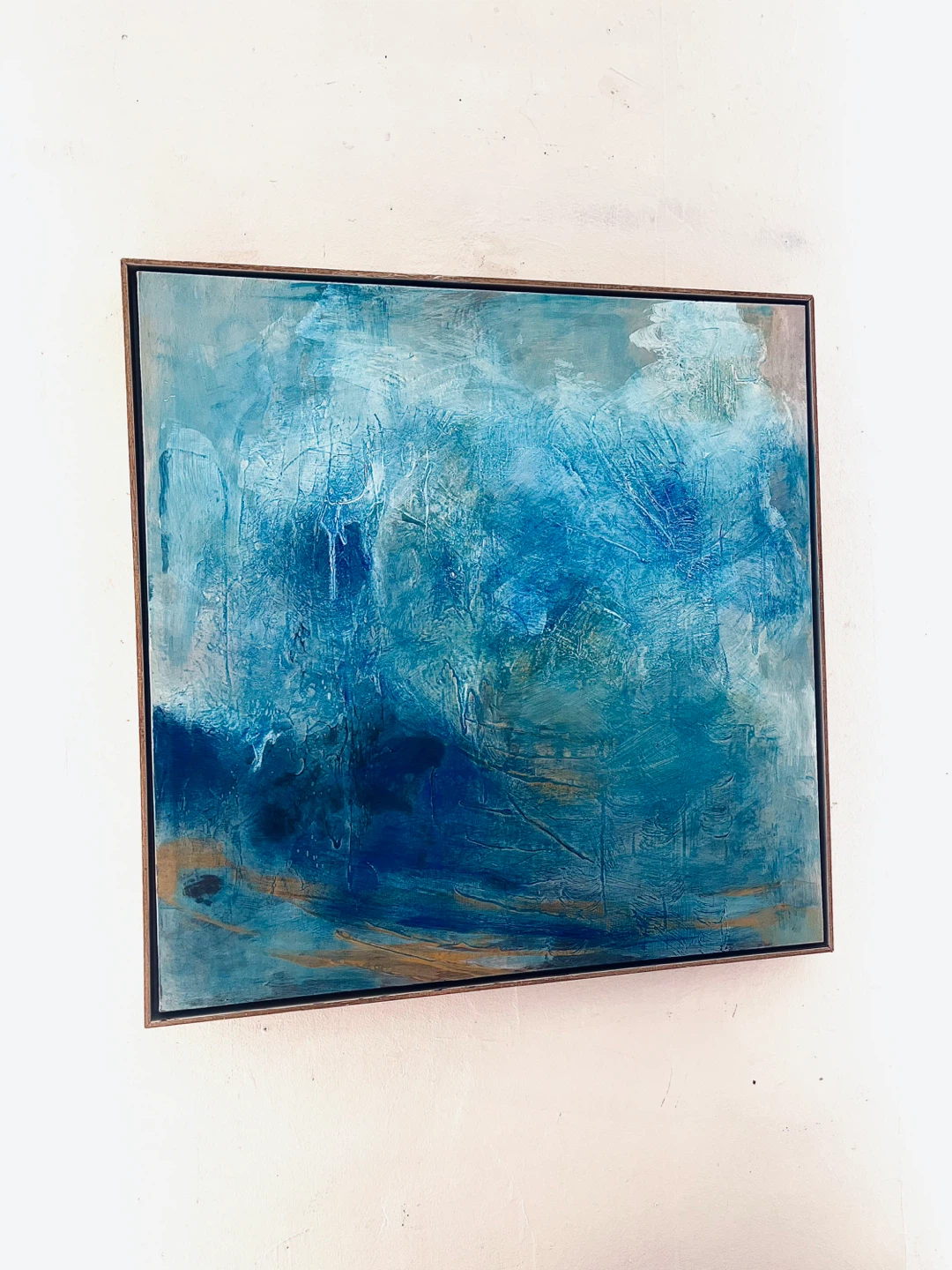 Abstract Blue Artwork Framed Canvas Painting - photo 4