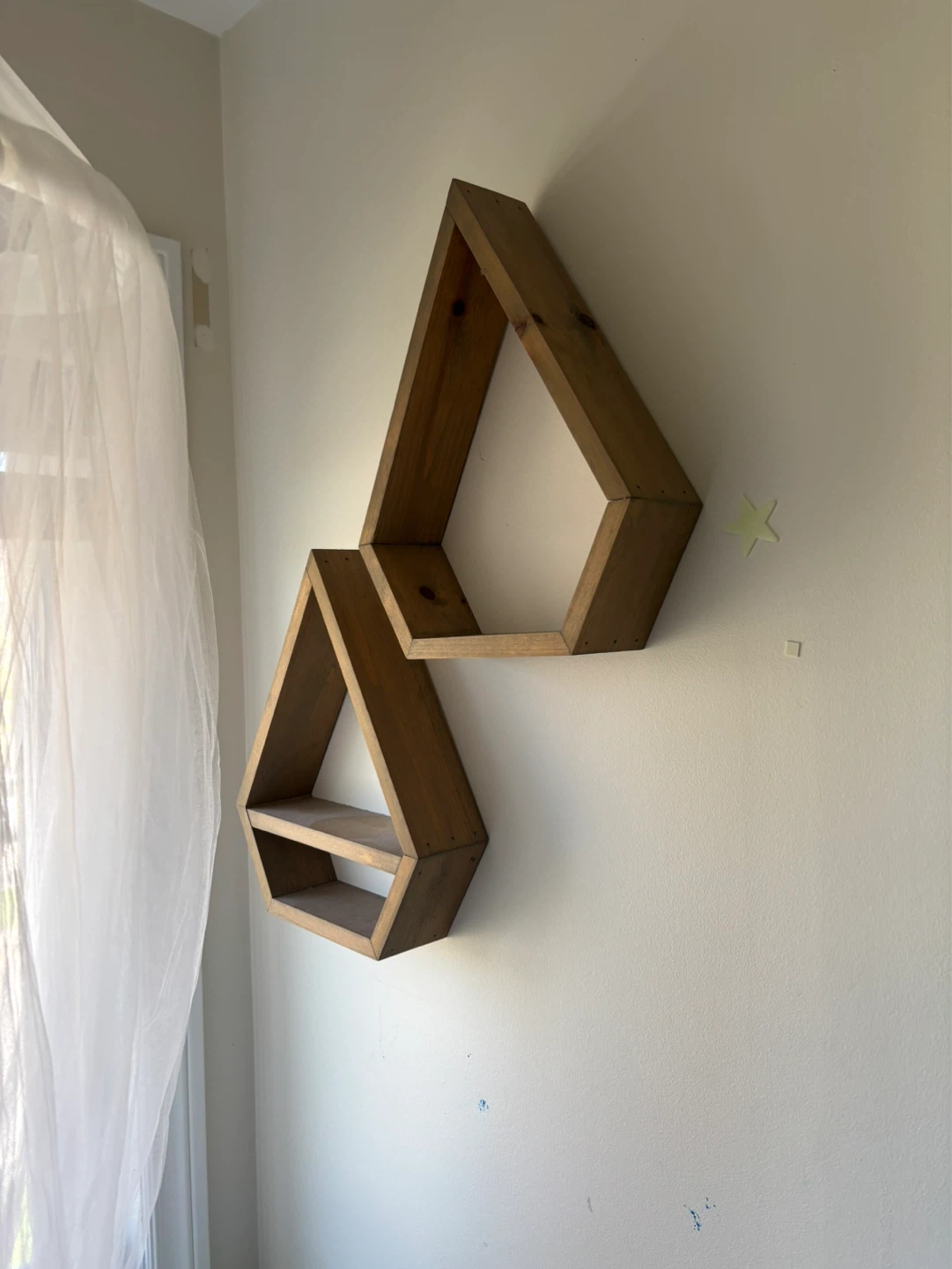 Geometric Wood Wall Shelves - photo 2