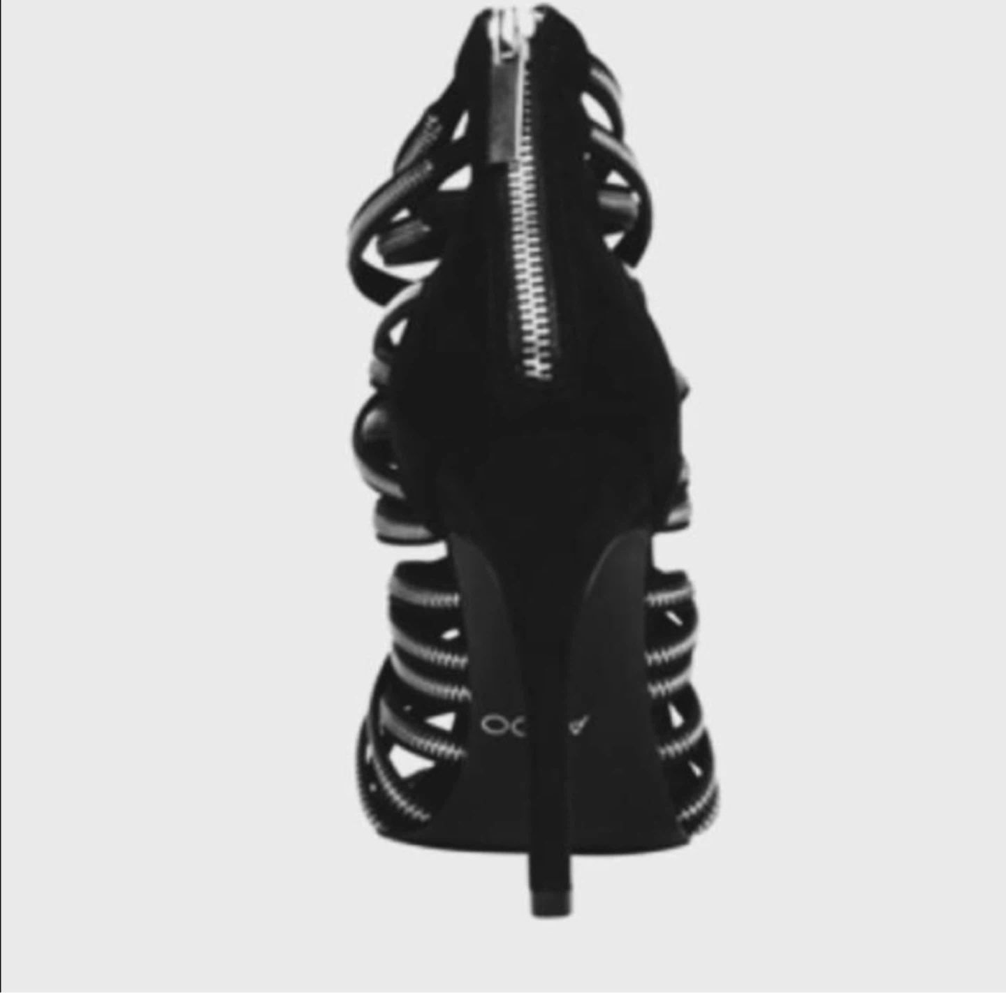 🌱ALDO Black Zipper Detail Strappy Heels - photo 2