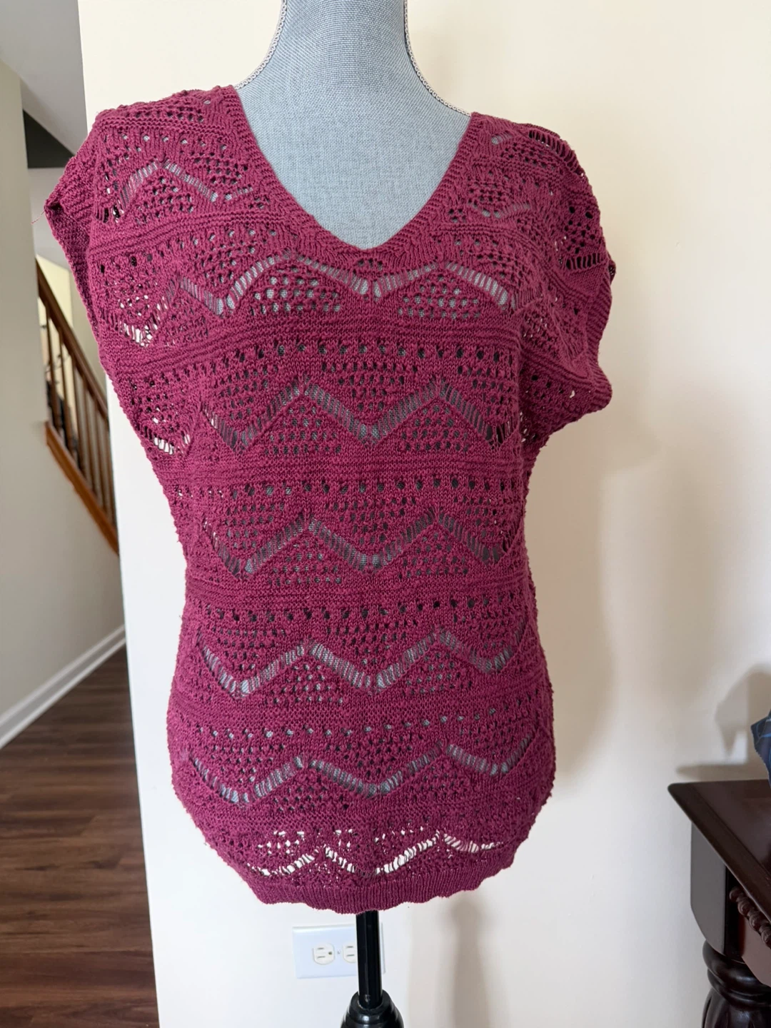 Maurices Women's Knit Top - Size M - Burgundy