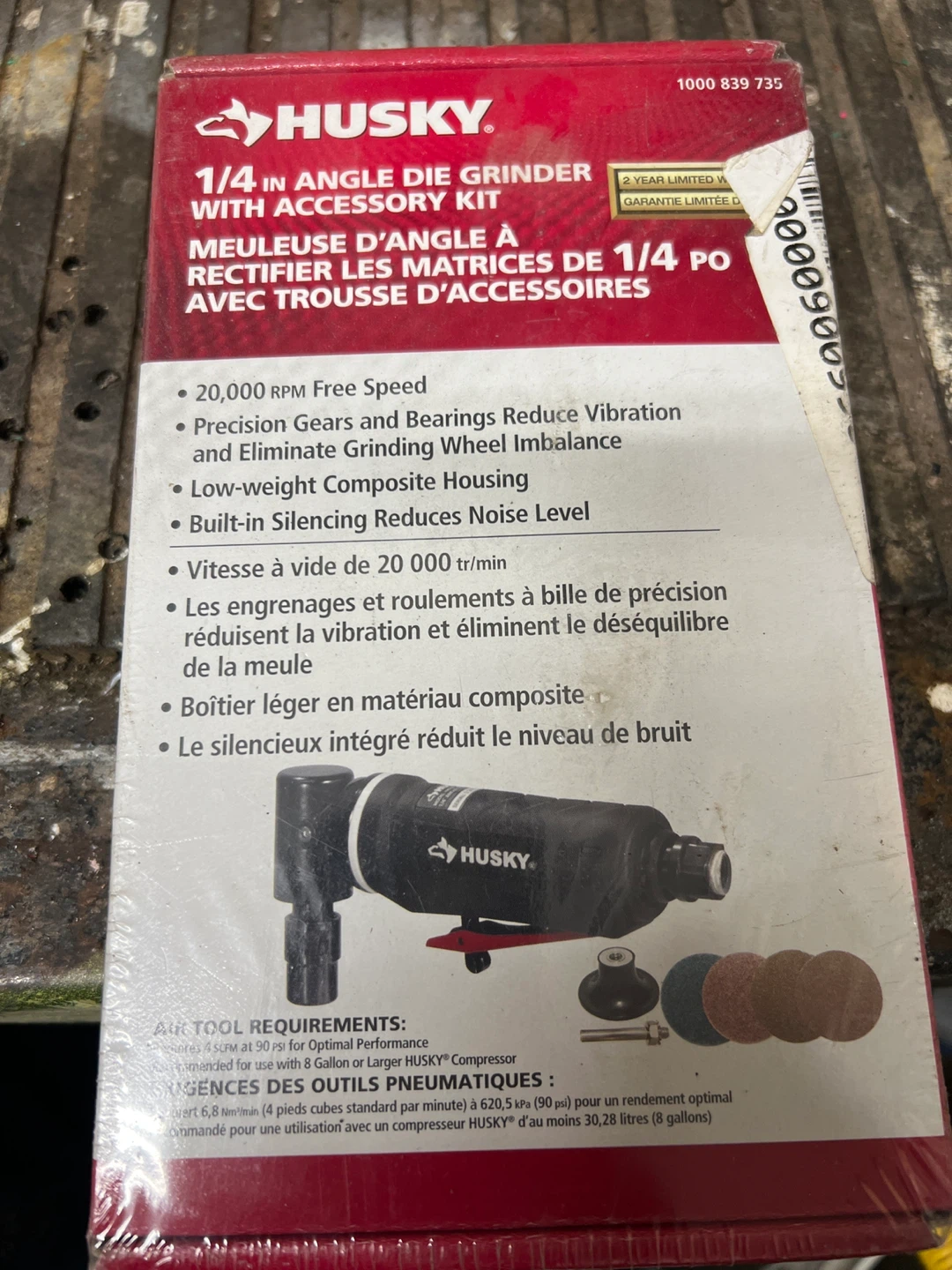 Husky 1/4 in Angle Die Grinder with Accessory Kit - photo 2