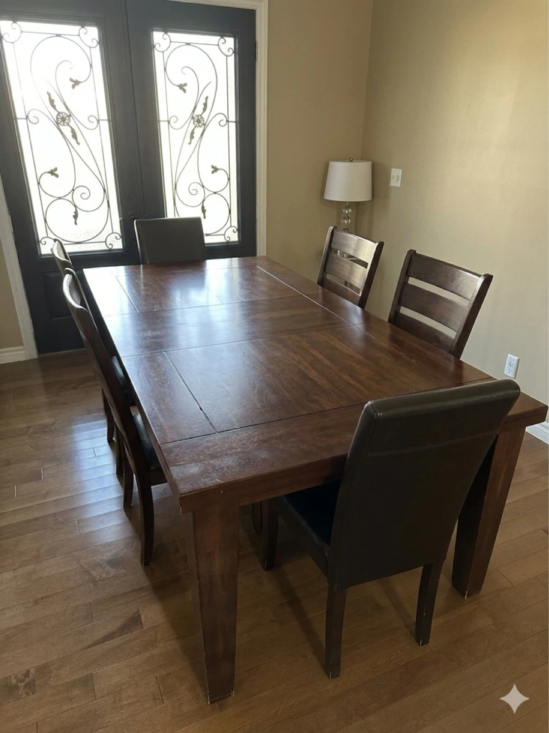 Wooden Dining Table with 6 Chairs