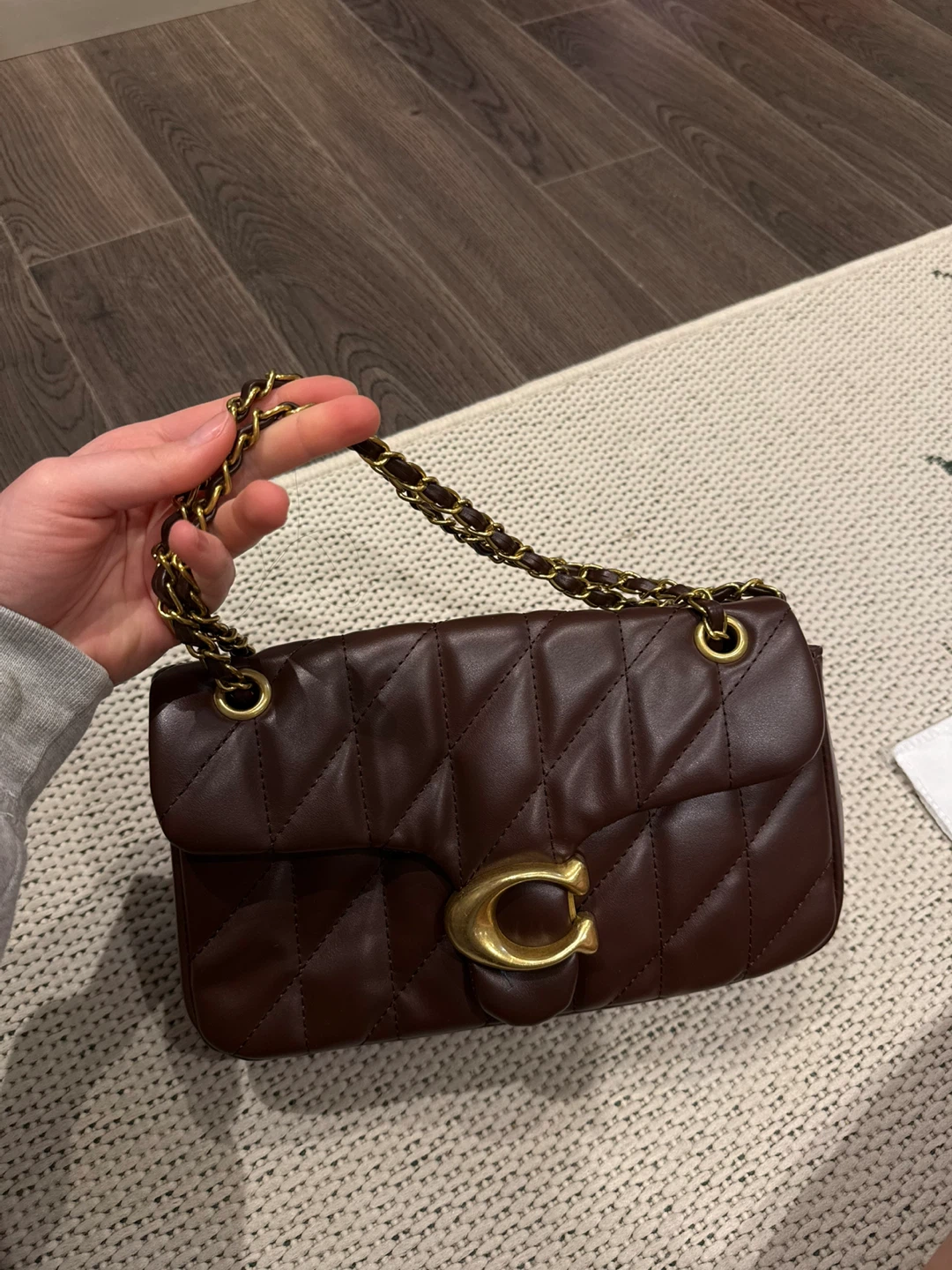Coach Shoulder Bag - Dark Brown Quilted Leather