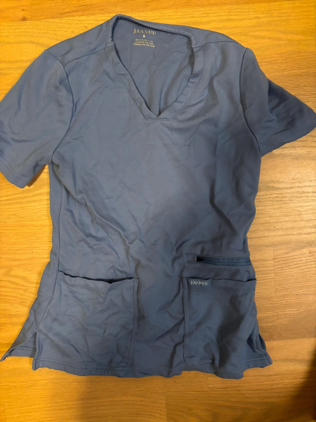 Jaanuu Blue Scrub Top and Pants Set - Size Small