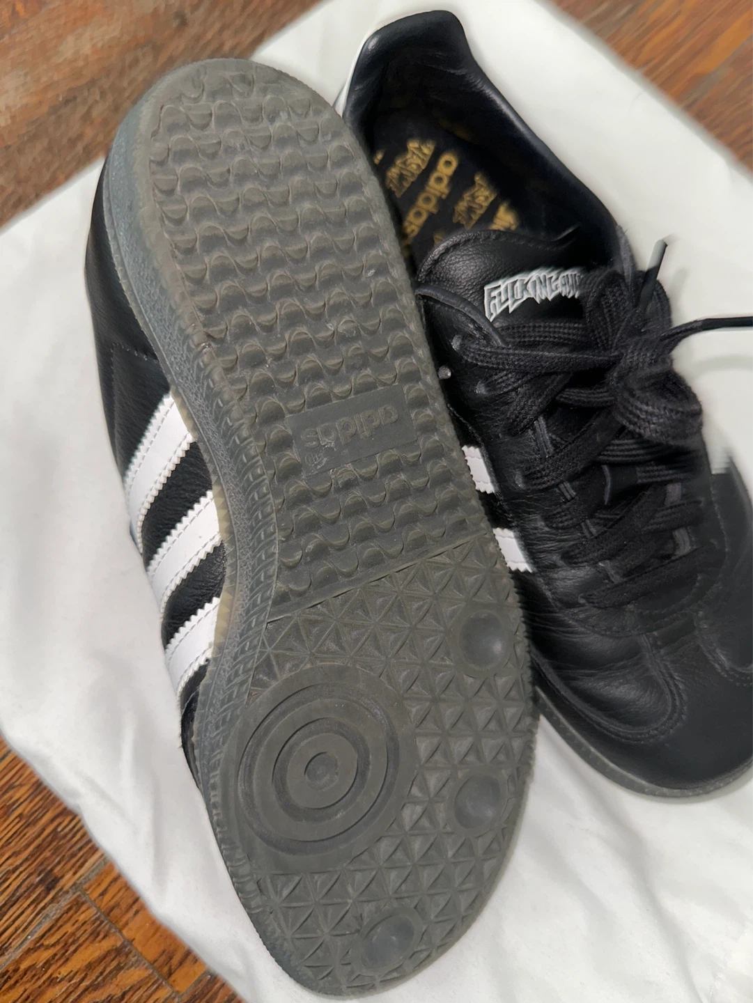 Adidas Samba "Fucking Awesome" Black Leather Sneakers Size 4.5 - photo 2