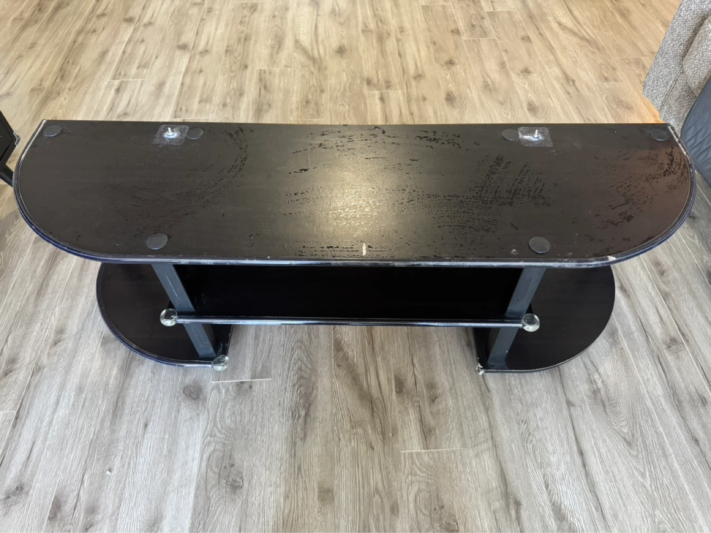 Black Two-Tier TV Stand 55 inch TV compatible - photo 4