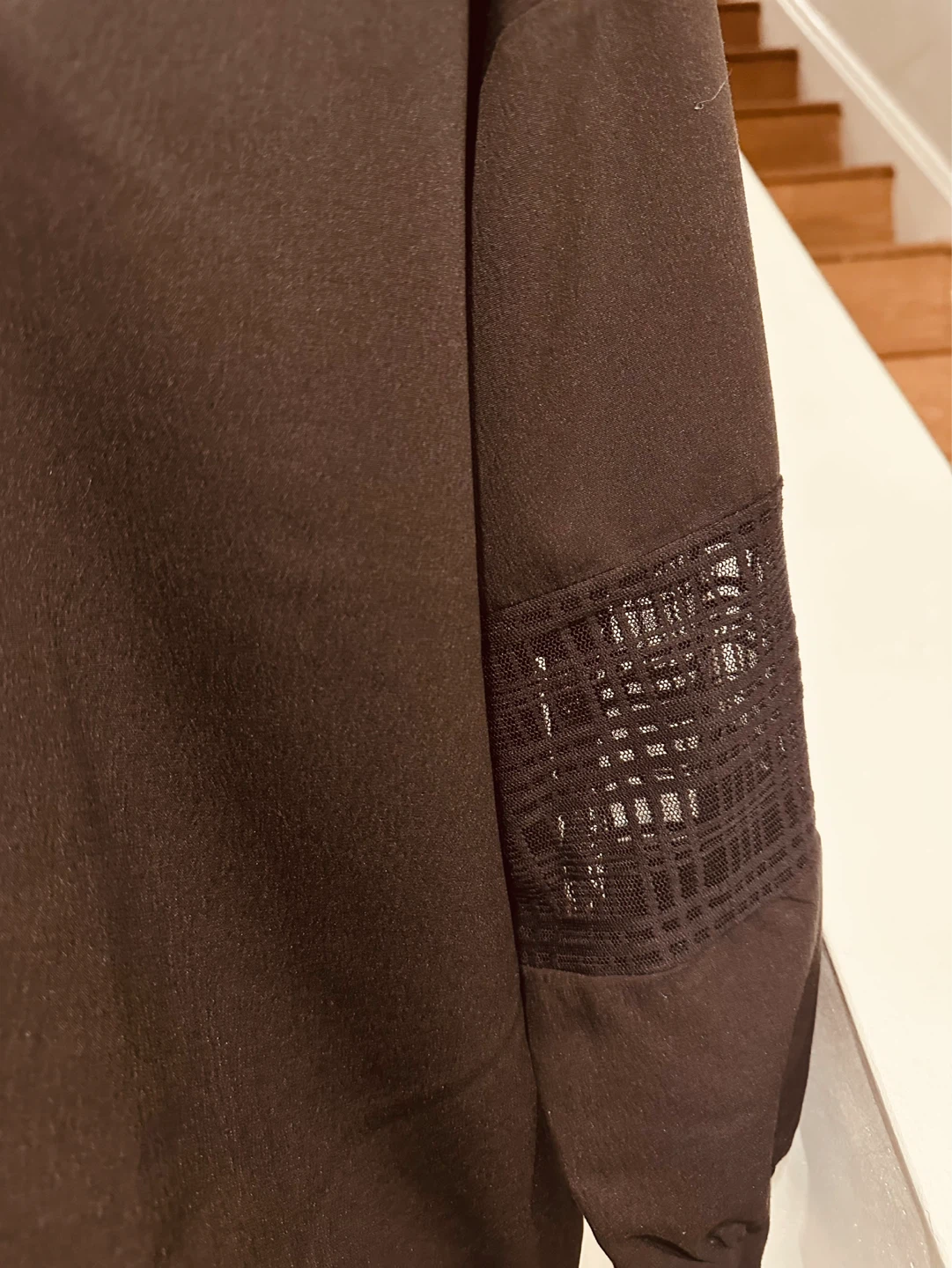 Black Long Sleeve Top with Lace Detail - photo 2