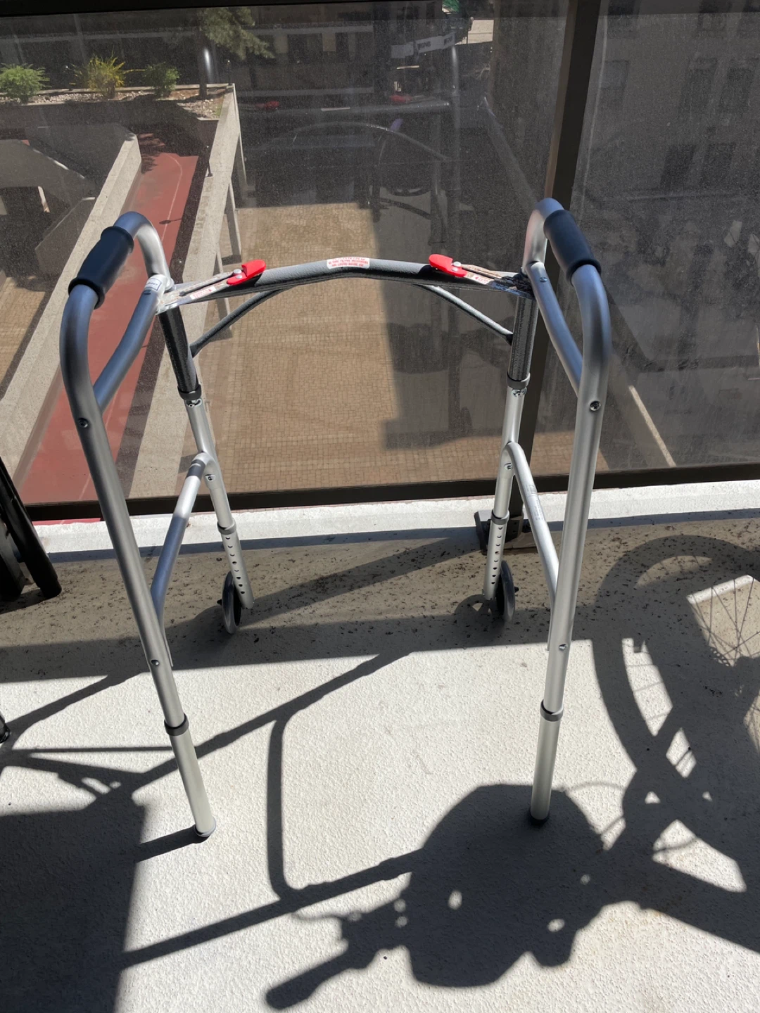 Silver Folding Walker with Wheels - photo 2
