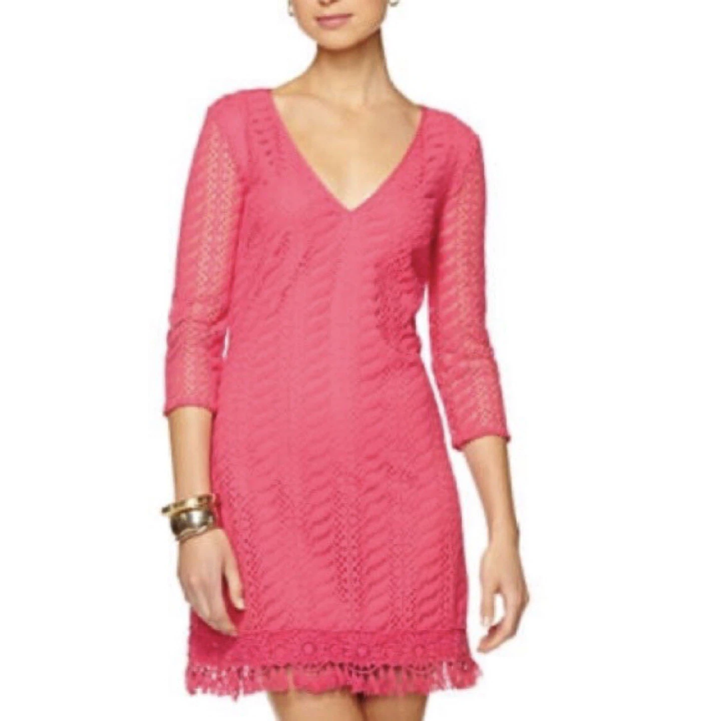 🌱Lilly Pulitzer Pink Crochet Tunic Dress