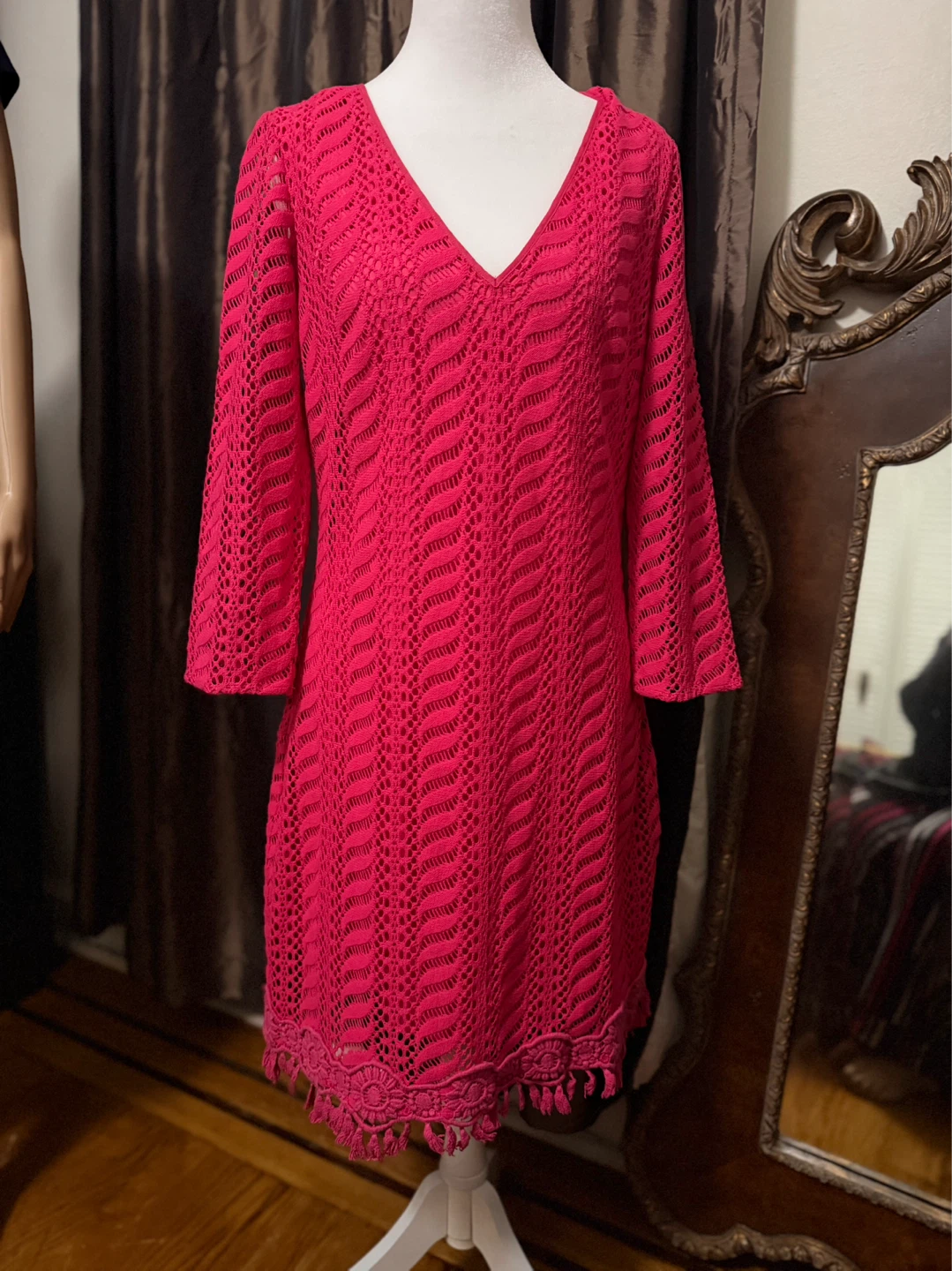 🌱Lilly Pulitzer Pink Crochet Tunic Dress - photo 5