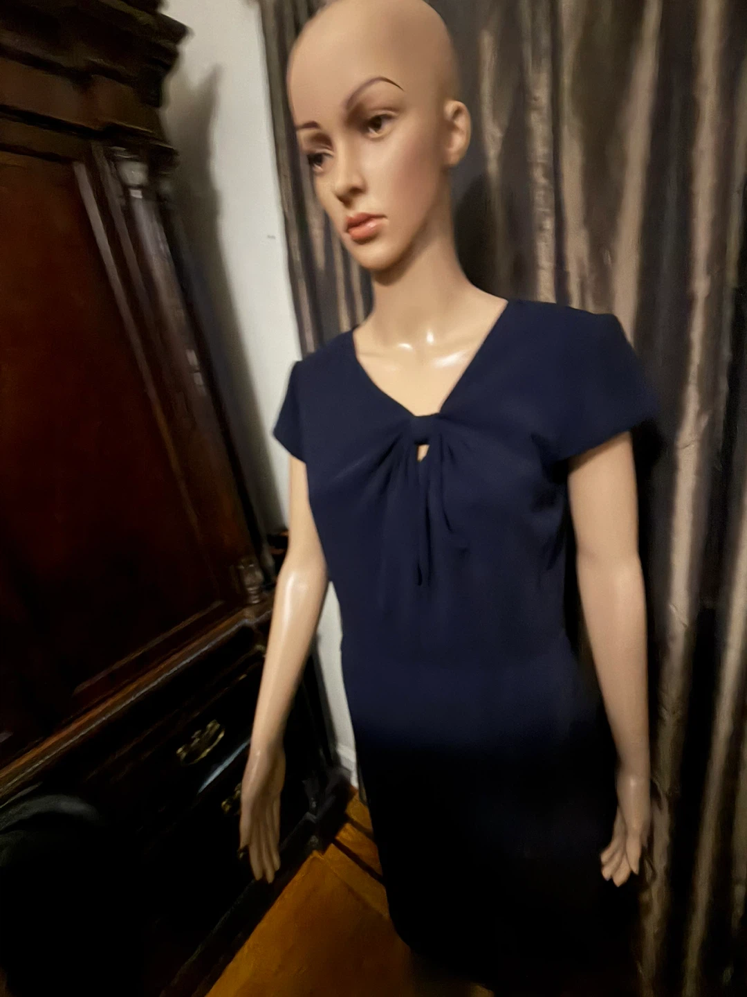 🌱Tahari Navy Twist-Front Midi Dress - photo 3