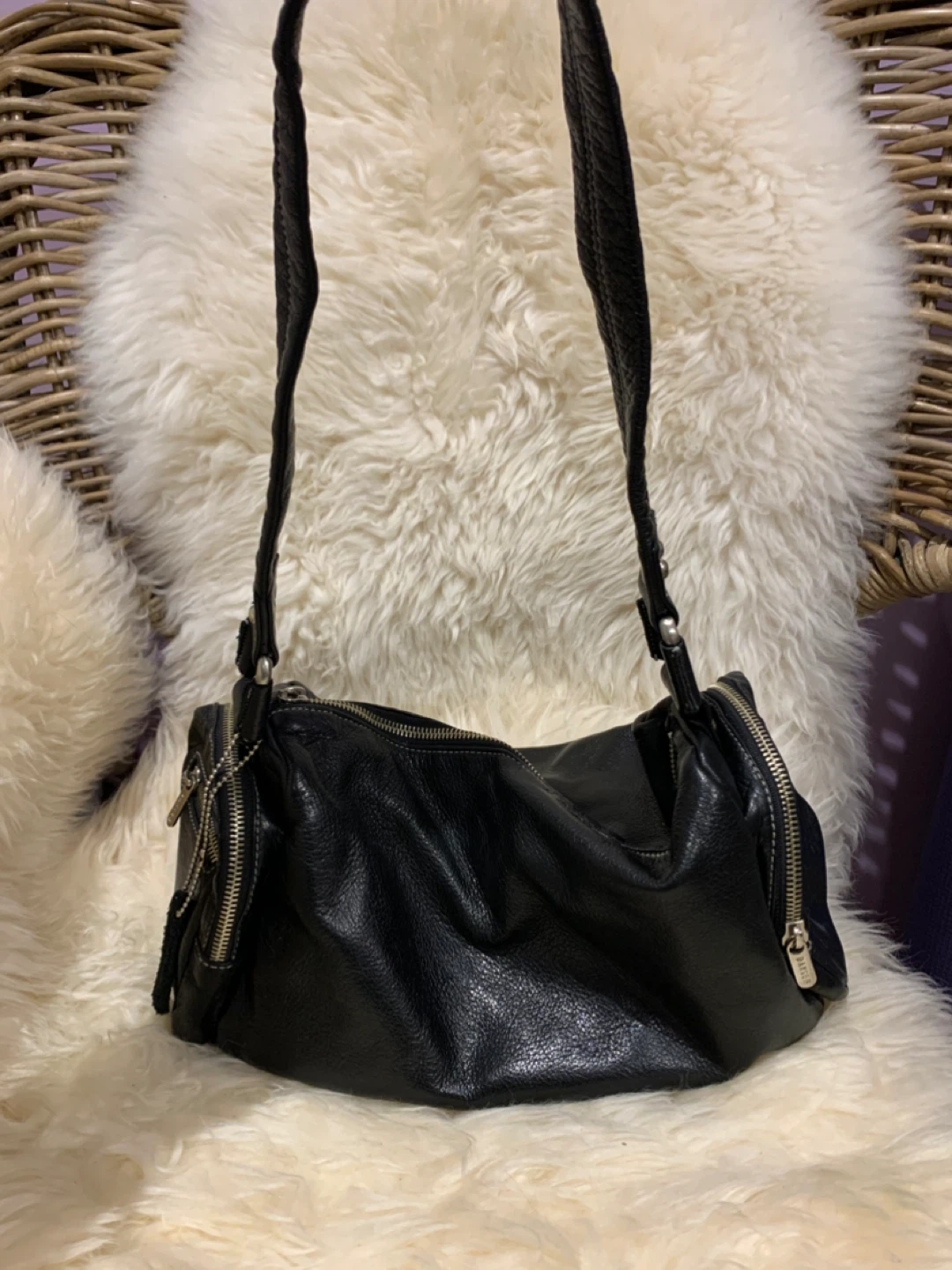 Danier Black Leather Shoulder Bag