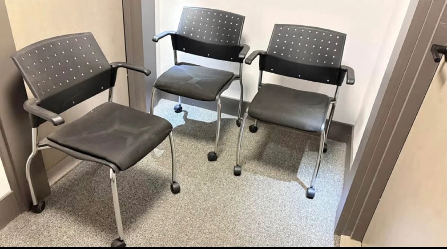 Black Conference Chair with Wheels