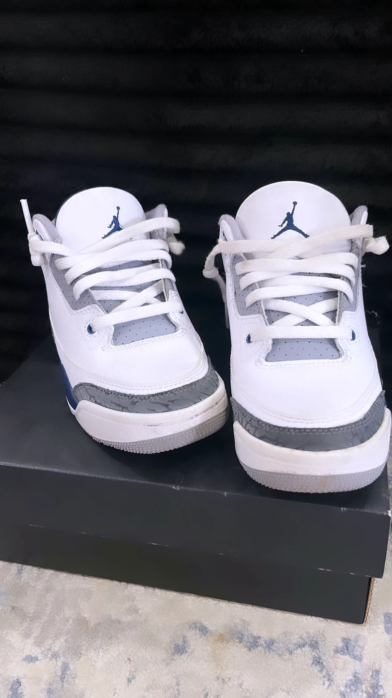 Jordan 3 Retro (PS) White/Midnight Navy Toddler Shoes - photo 2