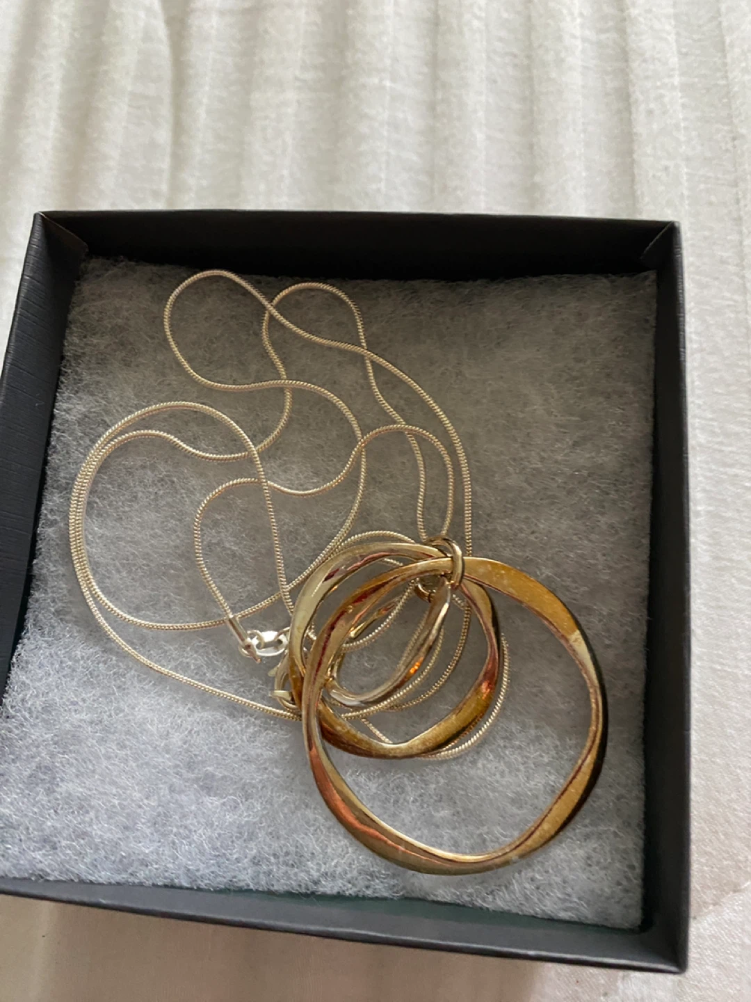 Sterling silver 925 , 30inches long with pendant.