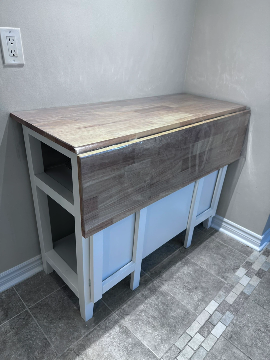Kitchen Island Table with Drop Leaf - photo 2