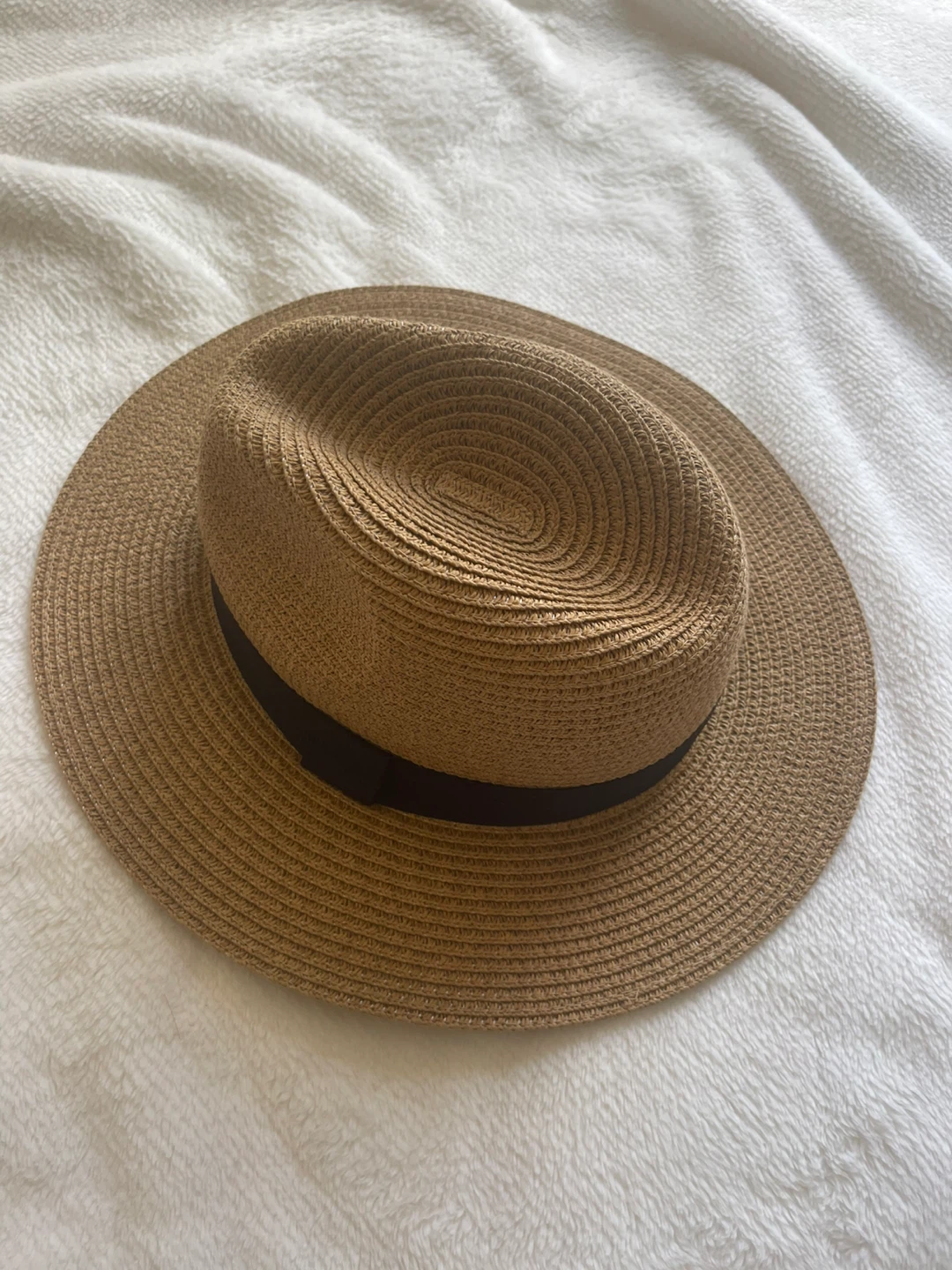 Brown Straw Fedora Hat