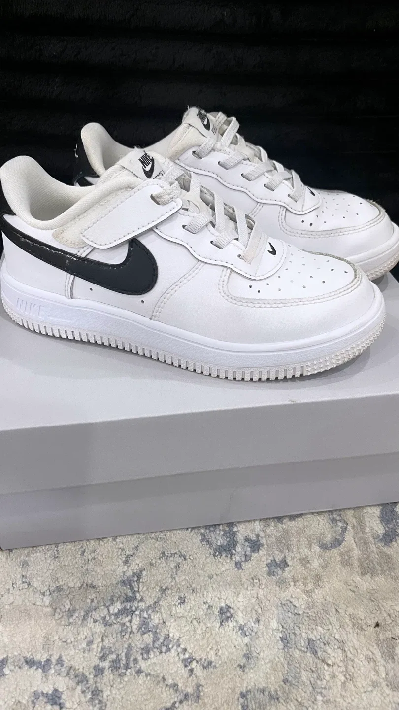 Nike Air Force 1 Low EasyOn (PS) White/Black Kids Shoes 13c - photo 2