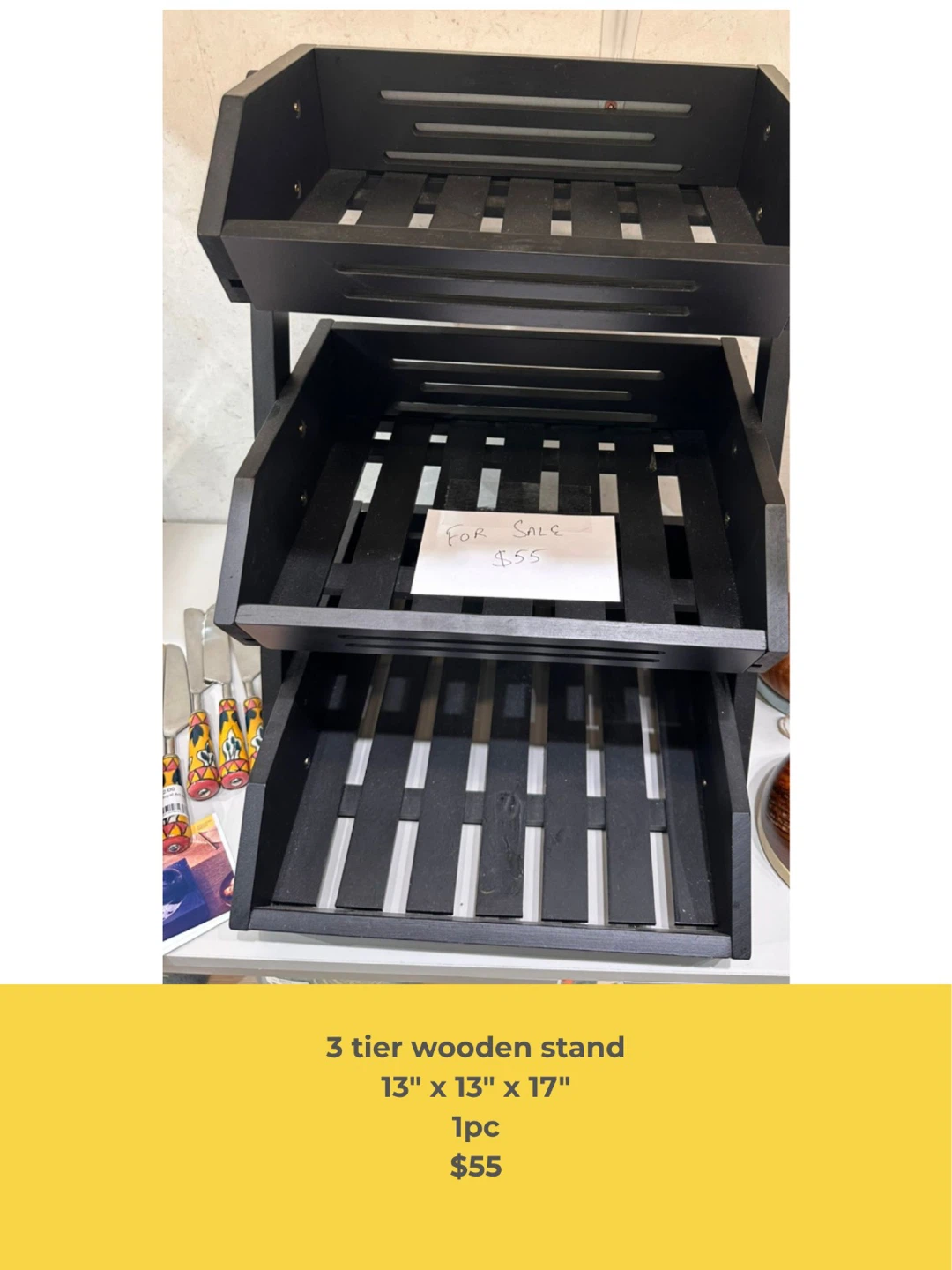 3 Tier Wooden Display Stand