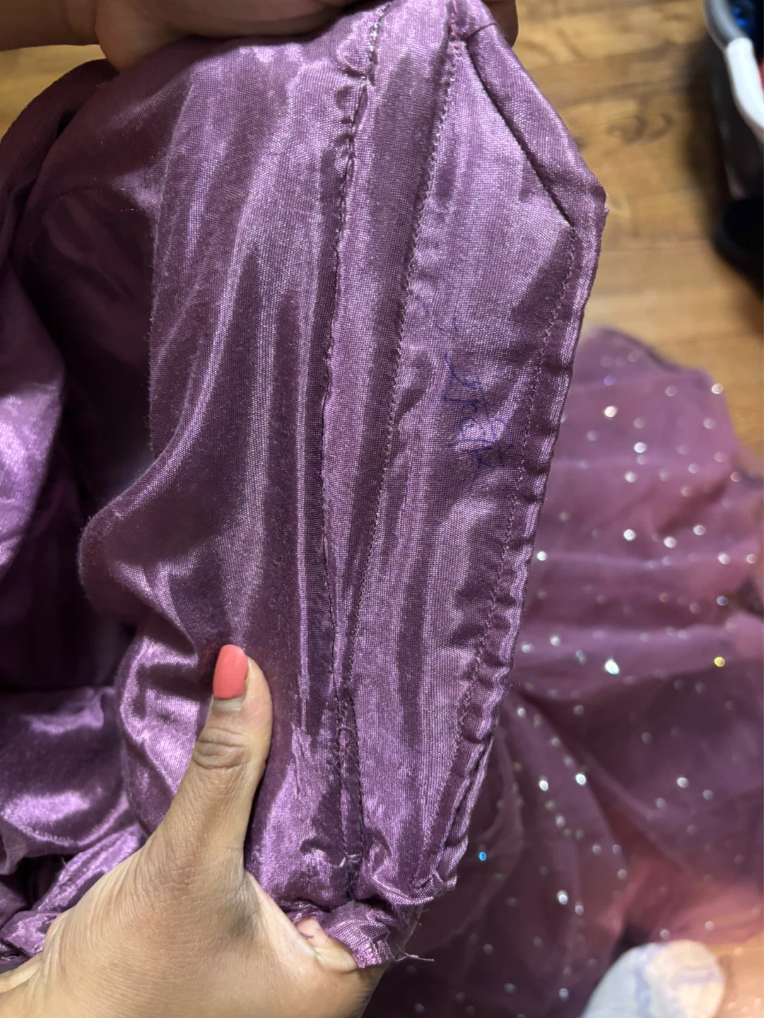 Sparkly Purple Anarkali Dress with Dupatta - photo 4