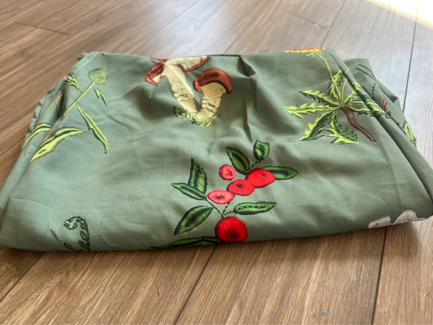 Sage Green Mushroom Print Overalls - photo 3