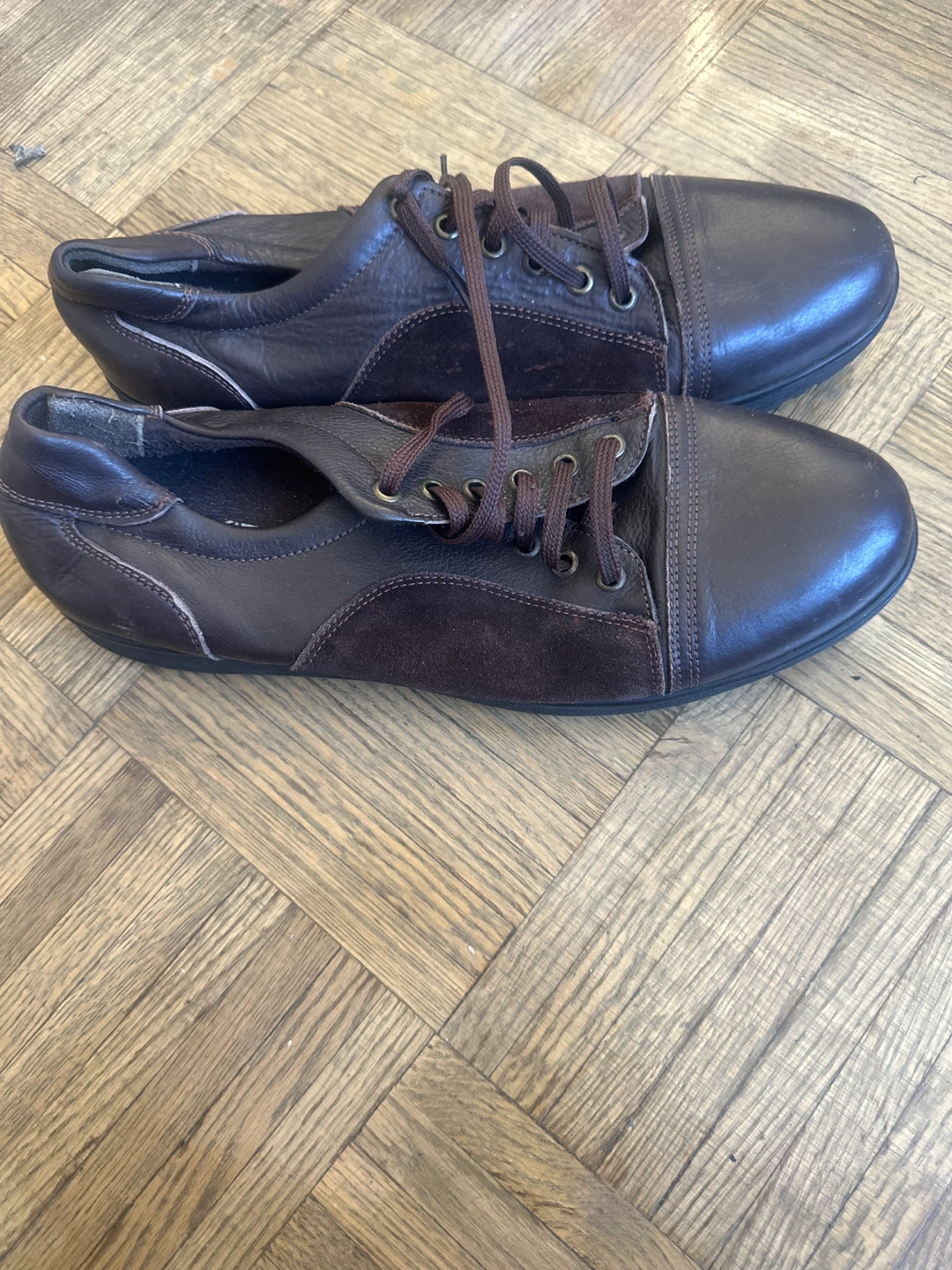 OXIDE Brown Leather and Suede Shoes Size 44 - photo 2