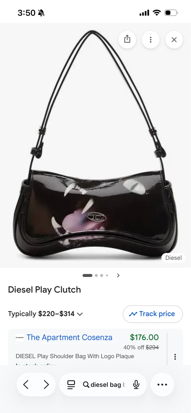 Diesel Play Clutch Bag - Black with Graphic - photo 3