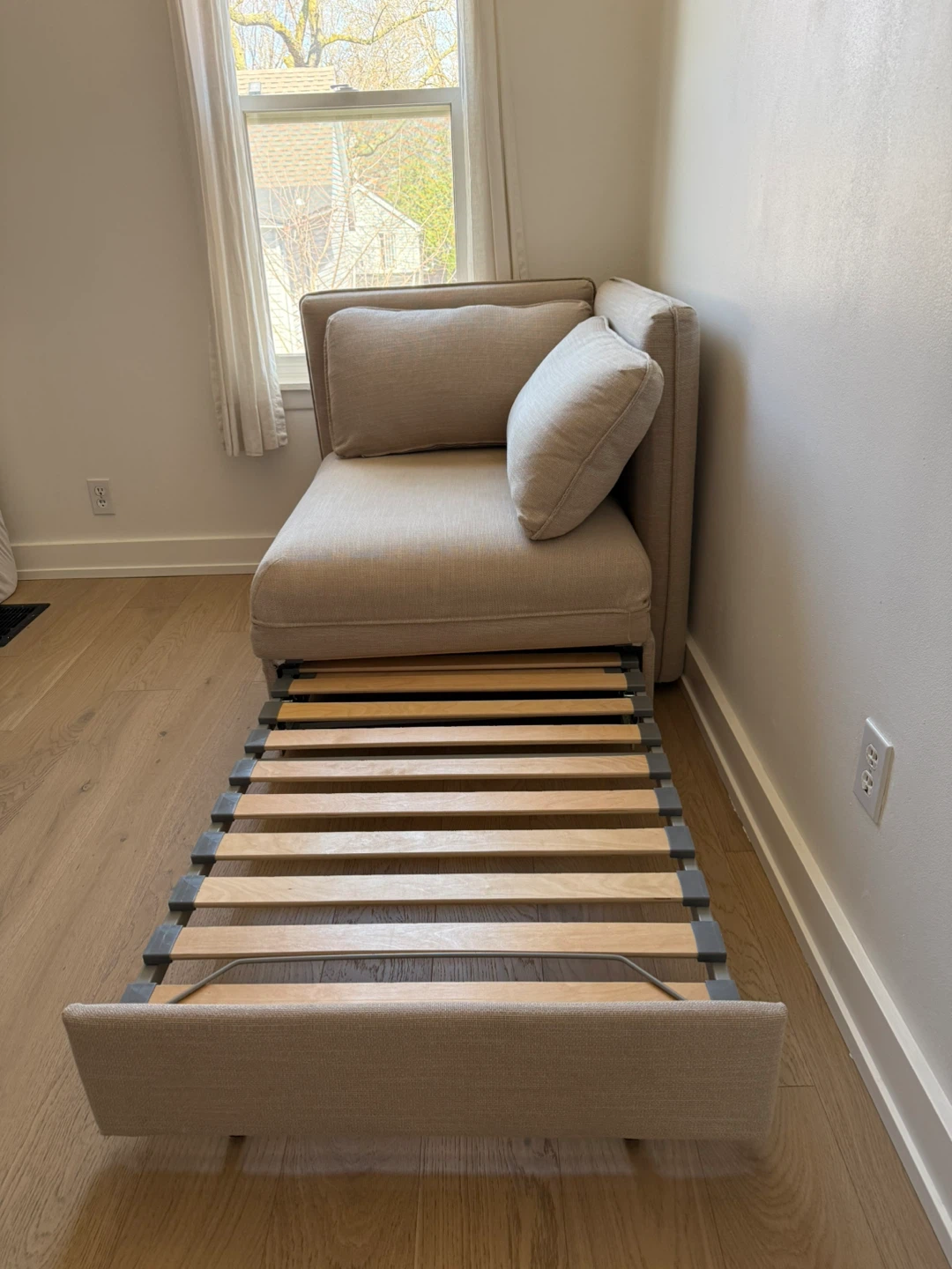Sofa Bed - beige single sleeper couch - photo 4