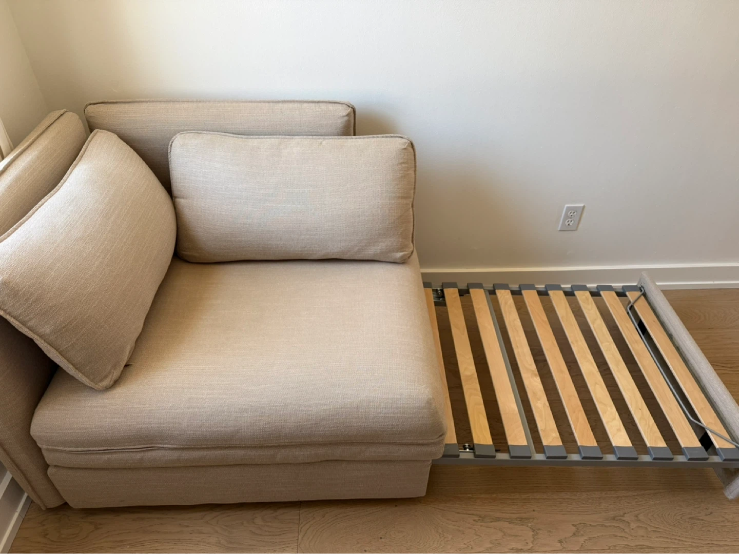 Sofa Bed - beige single sleeper couch - photo 3