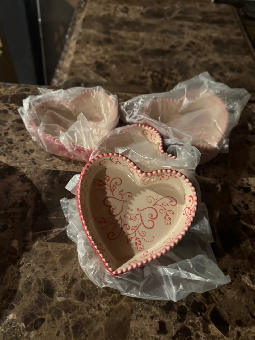 Temptations Floral Lace Heart Dish Set - photo 3