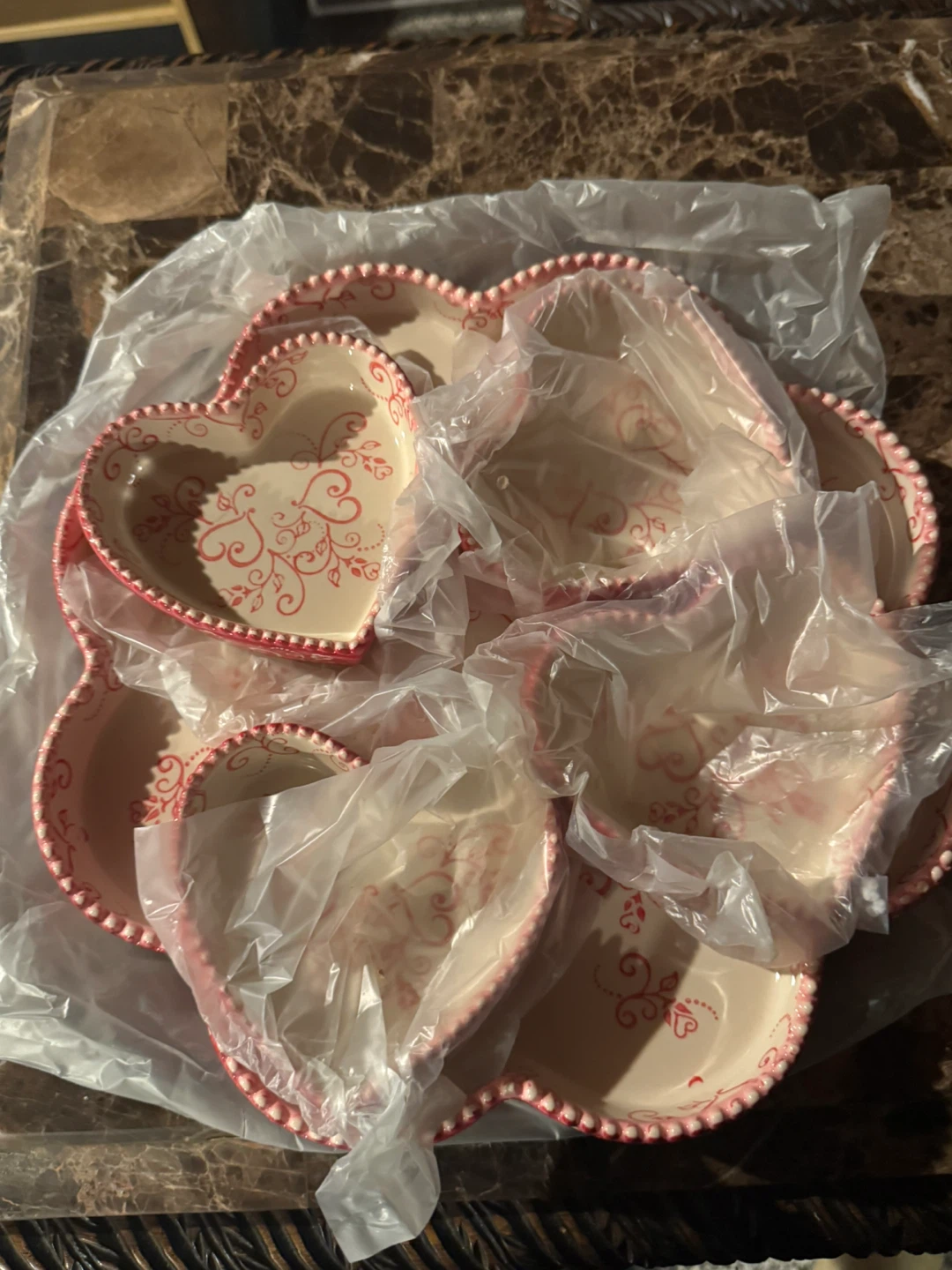 Temptations Floral Lace Heart Dish Set - photo 2