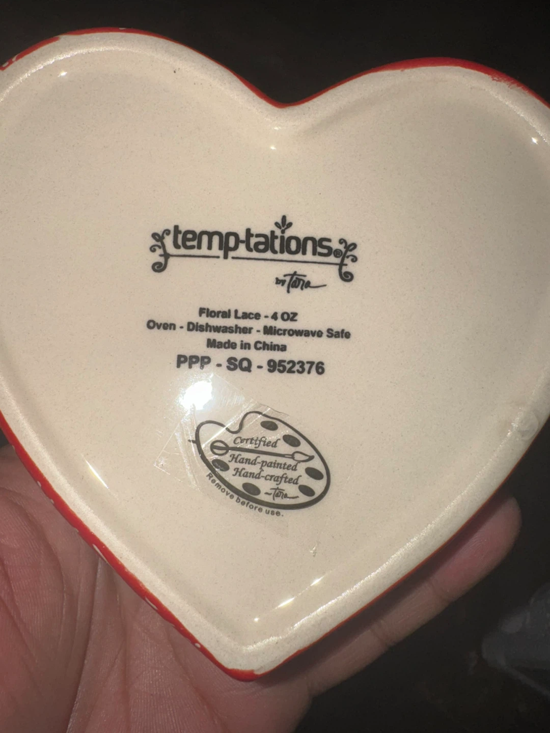 Temptations Floral Lace Heart Dish Set - photo 5