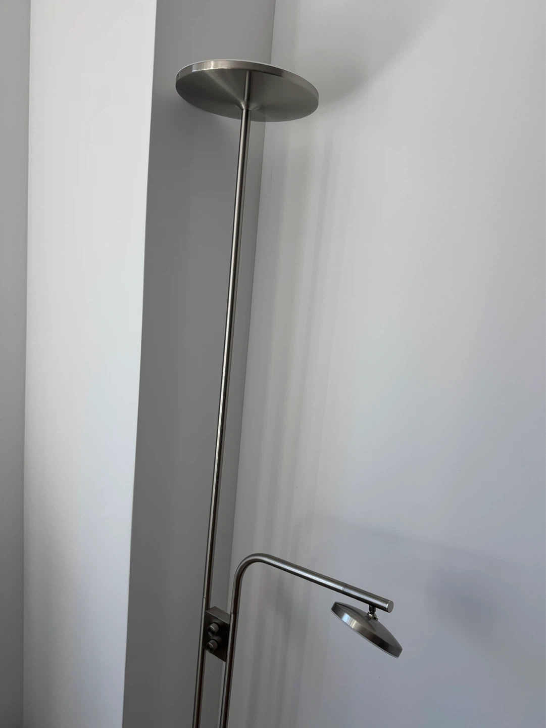 floor uplighter/reading lamp, dimmable/nickel plated, 71 " - photo 3