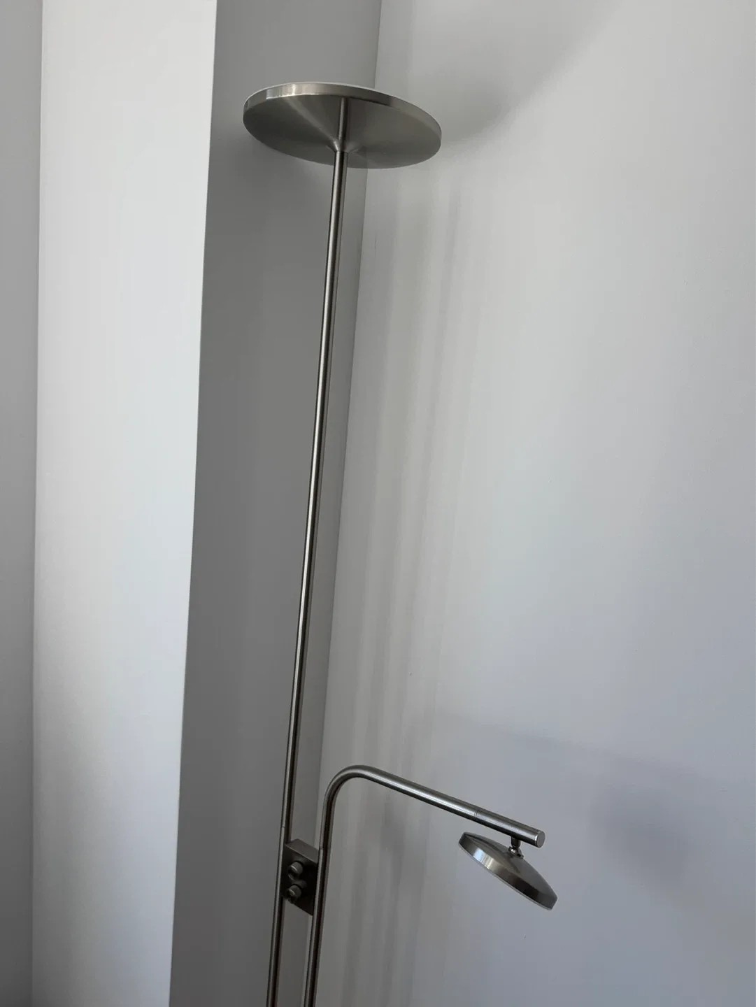 floor uplighter/reading lamp, dimmable/nickel plated, 71 " - photo 3