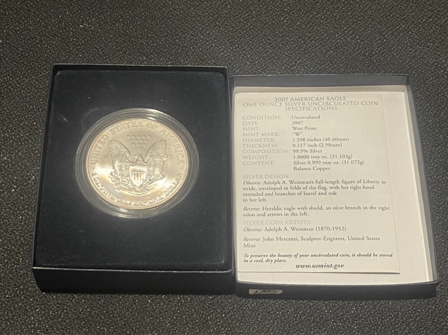 2007 American Eagle Silver Uncirculated Coin - photo 2